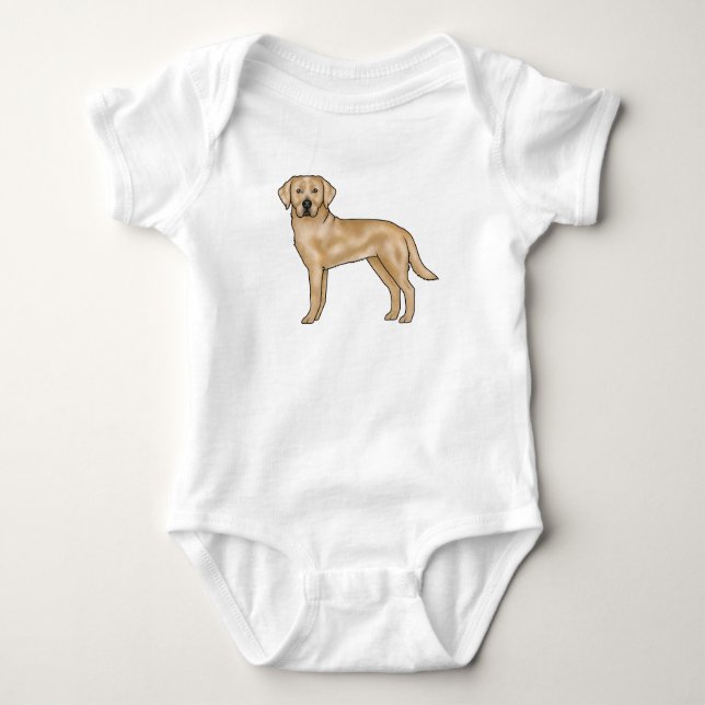 Body Para Bebê Labrador Amarelo Retriever Cartoon Lab Pup (Frente)
