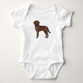 Body Para Bebê Labrador Retriever Cartoon de Labrador Chocolate C