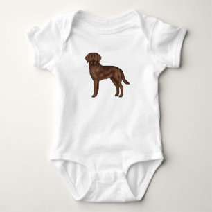 Body Para Bebê Labrador Retriever Cartoon de Labrador Chocolate C