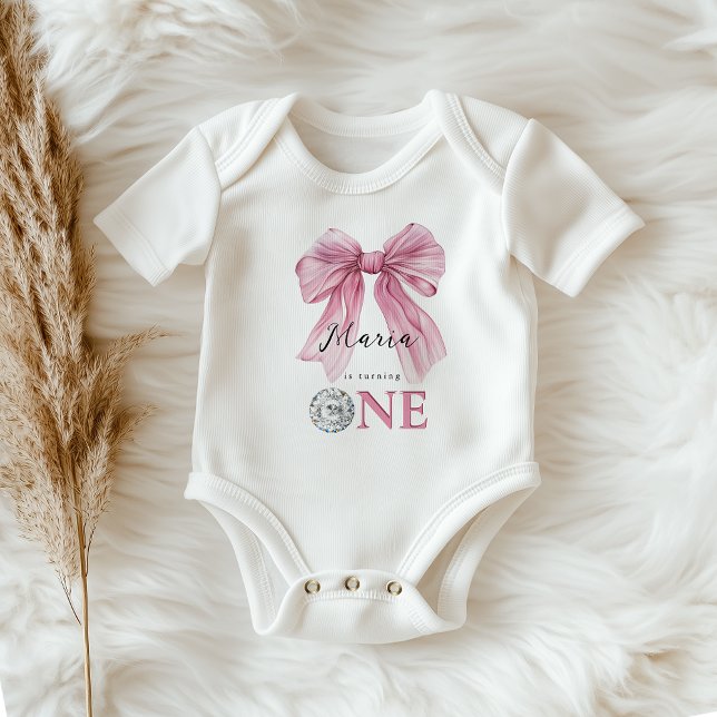 Body Para Bebê Laço Coquete Rosa Brilho 1º (Criador carregado)