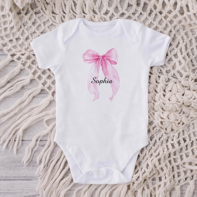 Body Para Bebê Laço de Bow Rosa (Criador carregado)