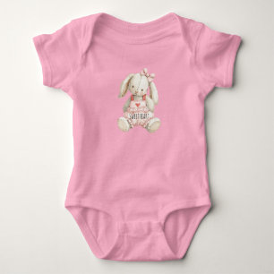 Body Para Bebê Laço de Coração de Coelhinho Fofo