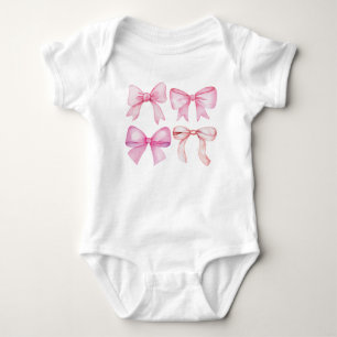 Body Para Bebê Laços Rosa Aquarela