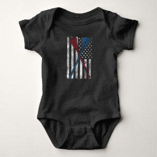Body Para Bebê Lacrosse USA Flag Patriot Sports Fan