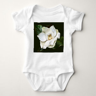 Body Para Bebê Lado a fundo verde da Magnolia Branca