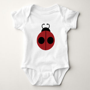 Body Para Bebê Ladybug 60s retro legal vermelho
