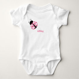 Body Para Bebê Ladybug Cor-de-Rosa Personalizado