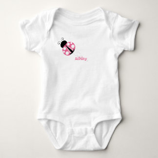 Body Para Bebê Ladybug Cor-de-Rosa Personalizado