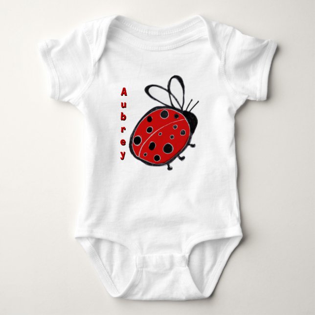 Body Para Bebê Ladybug Criança Creeper personalizável (Frente)