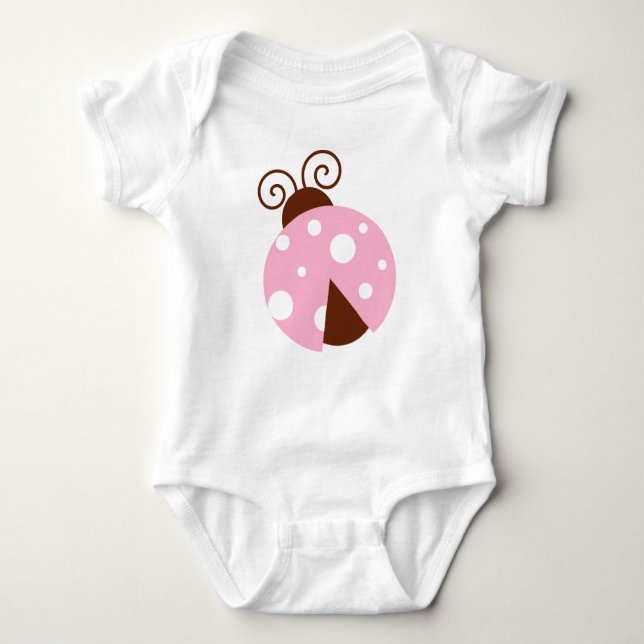 Body Para Bebê Ladybug, Ladybug Cute, Ladybug Rosa, Ladybird (Frente)
