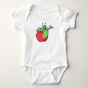 Body Para Bebê Lagarta com Maçã