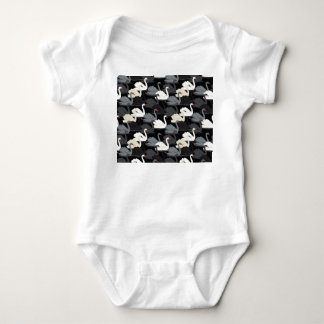 Body Para Bebê Lago de Swan Vintage: Padrão Monotone.
