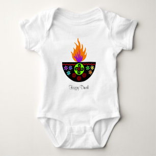 Body Para Bebê Lâmpada colorida Diya de Diwali