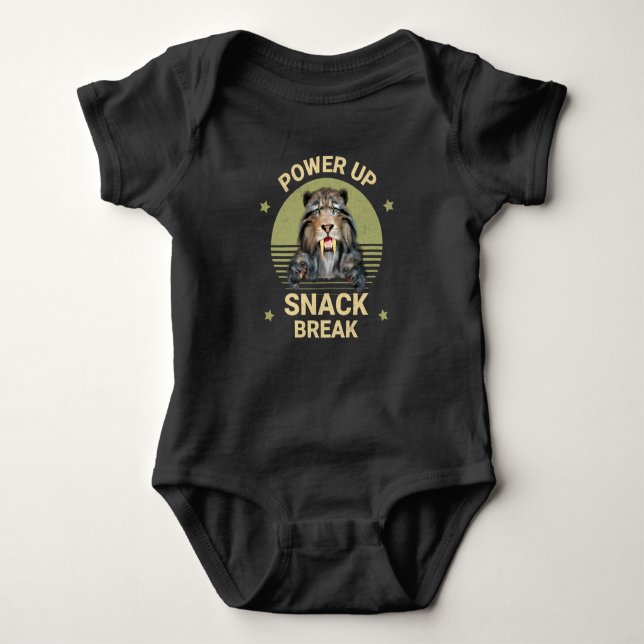 Body Para Bebê Lanche de Recarga Tigre Sabretoide (Frente)
