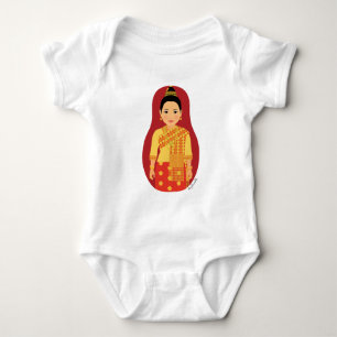 Body Para Bebê Laociano (Vermelho) Matryoshka Baby Bodycase