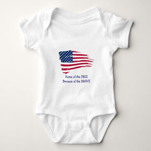 Body Para Bebê Lar da Bandeira Ondulada Livre (Frente)