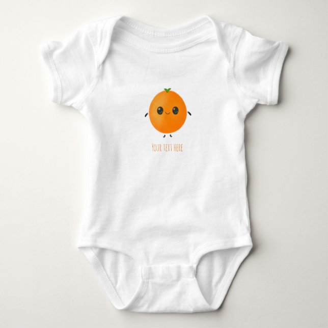 Body Para Bebê Laranja Comida Personalizada (Frente)