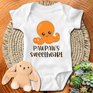 Body Para Bebê Laranja Kawaii - polvo de Pawpaw