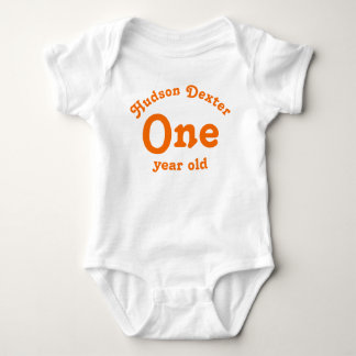 Body Para Bebê Laranja Personalizado de Um Ano