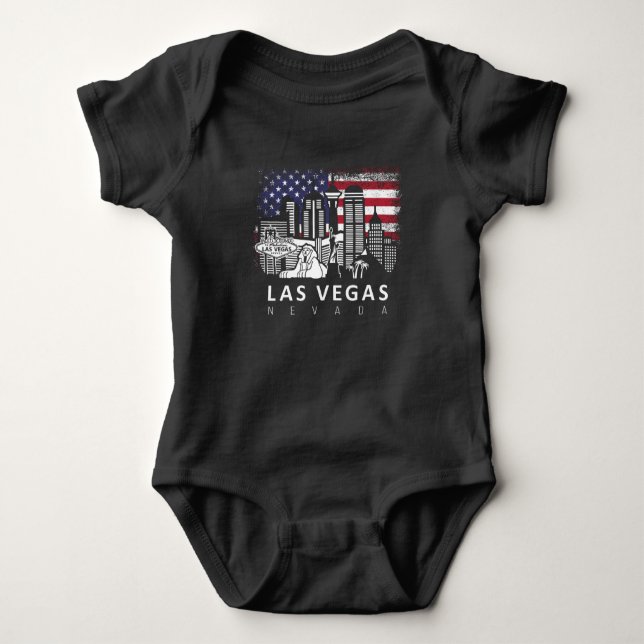 Body Para Bebê Las Vegas Nevada Flag (Frente)