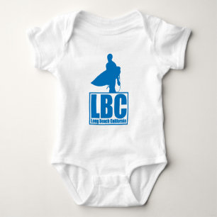Body Para Bebê LBC - Long Beach Califórnia - surf - azul