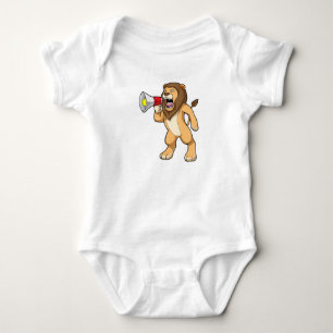 Body Para Bebê Leão com microfone