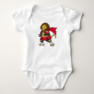 Body Para Bebê Leão como guerreiro com Cabo