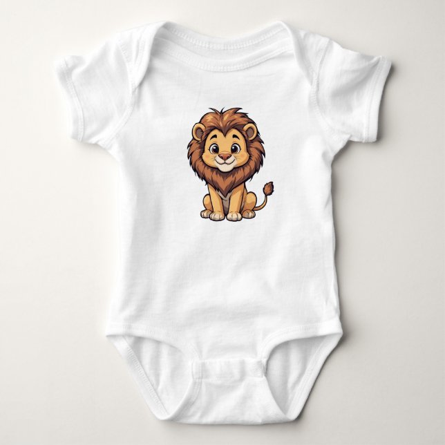 Body Para Bebê Leão de Cute (Frente)