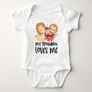 Body Para Bebê Leão e Cupcake - Minha Avó Me Ama