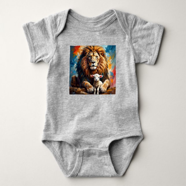 Body Para Bebê Leão e Lamb (Frente)