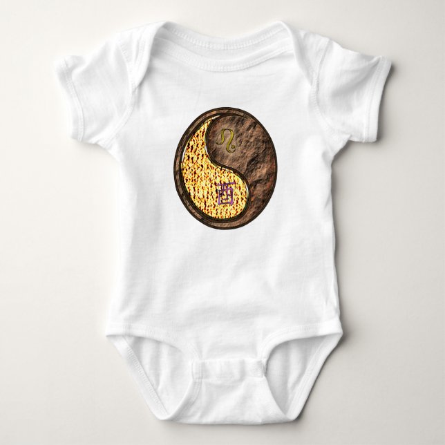 Body Para Bebê Leão & Galo de Terra (Frente)