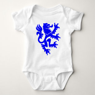 Body Para Bebê Leão Heráldico 01 - Azul