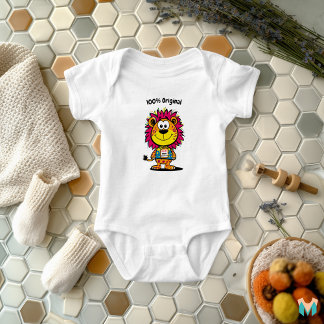 Body Para Bebê Leão Legal Personalizado com Nome e Etiqueta de Te