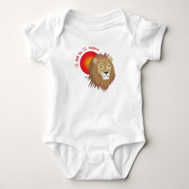 Body Para Bebê Leão - Tierkreiszeichen alpargata (Frente)