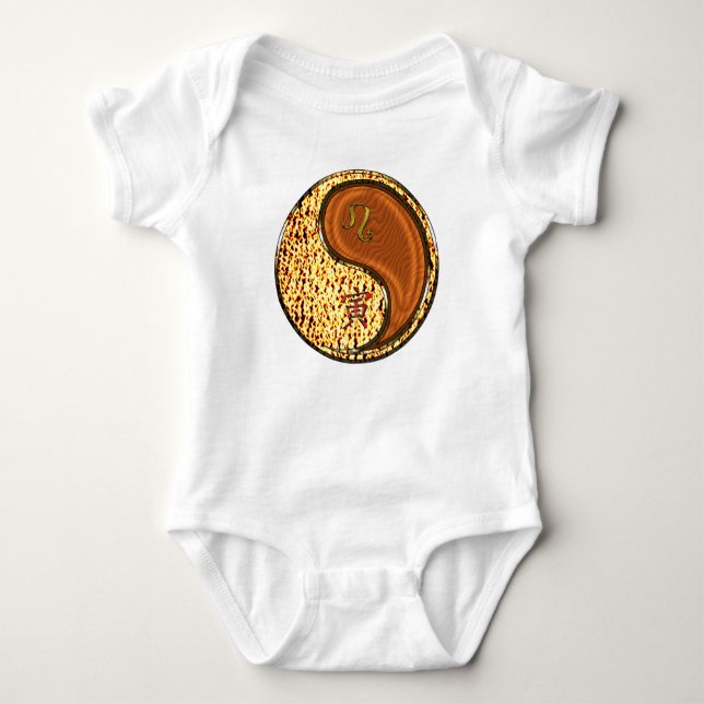 Body Para Bebê Leão & Tigre de Madeira (Frente)