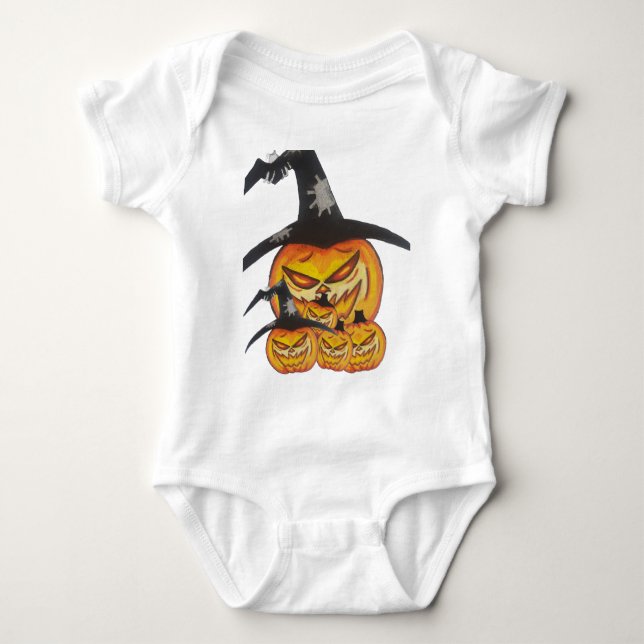 Body Para Bebê Legal Bebê de Jersey Halloween (Frente)