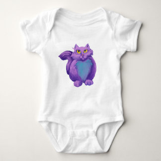 Body Para Bebê Legal gato roxo, uma peça