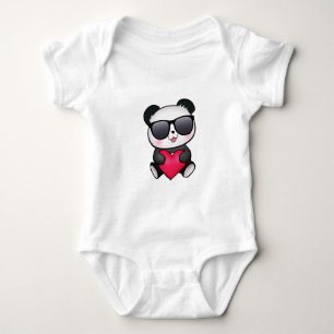 Body Para Bebê Legal Urso Panda Óculos Solares Dia de os namorado