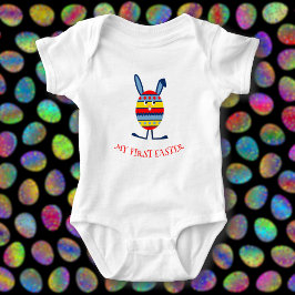 Body Para Bebê Legenda fofa de coelho de Páscoa