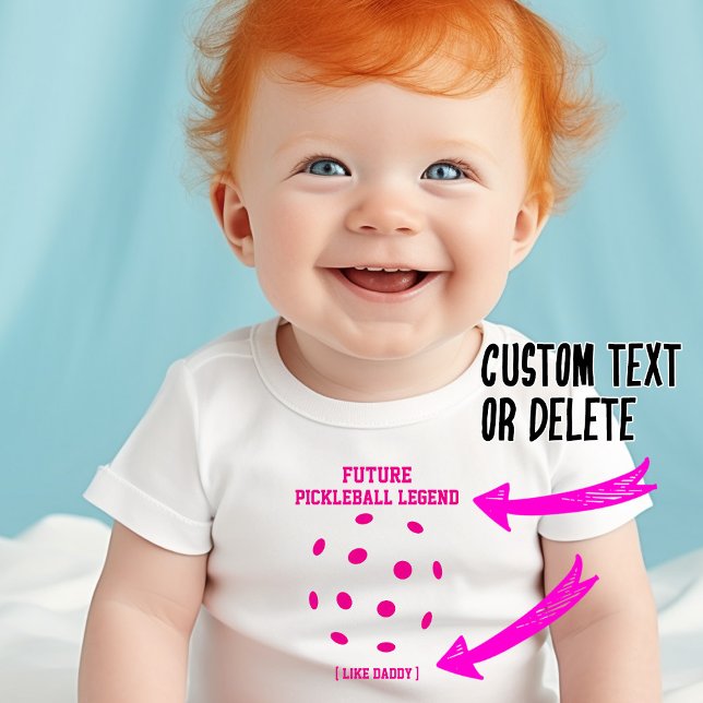 Body Para Bebê LEGENDA FUTURA Pickleball, como o Pai (Super cute (like the baby) Future Pickleball Legend.... like Daddy - customizable text baby bodysuit)