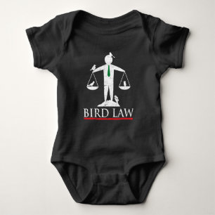 Body Para Bebê Lei do pássaro - presente do advogado da estudant