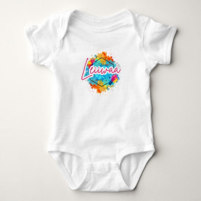 Body Para Bebê LEIIWAA Baby Bodysuit – Nascida Ousada, Ilha P (Frente)