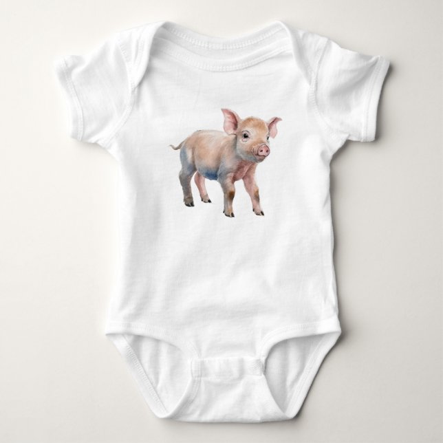 Body Para Bebê Leitão De Suíno Doce (Frente)