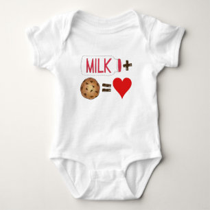 Body Para Bebê Leite de Comida Clássico + Cookies = Coração de Am