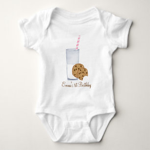 Body Para Bebê leite e biscoitos