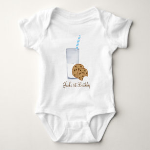 Body Para Bebê leite e biscoitos