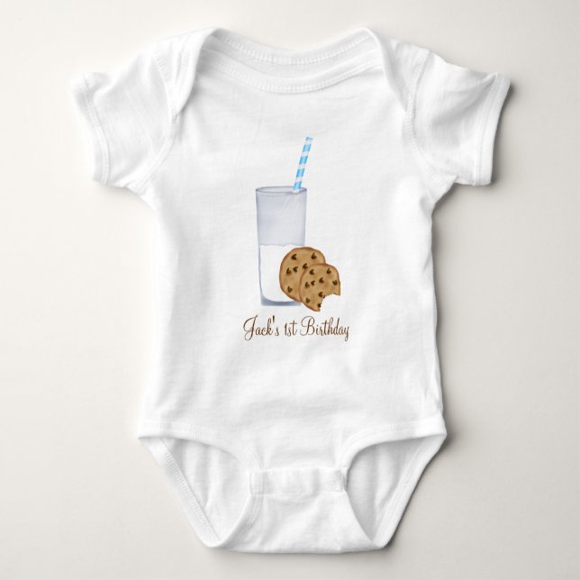 Body Para Bebê leite e biscoitos (Frente)
