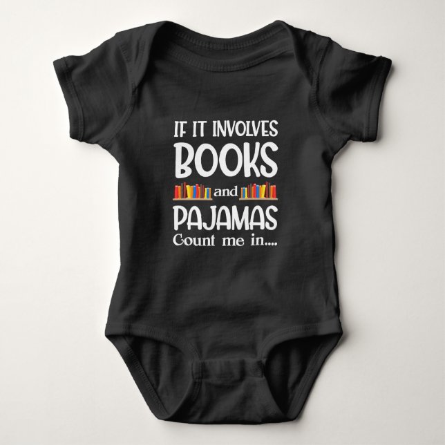 Body Para Bebê  Leitor de Livros Pijamas Bookworm Leitura Engraça (Frente)