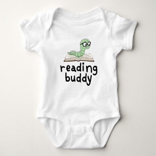 Body Para Bebê Leitura do Bookworm Bonito Amigo com Livro