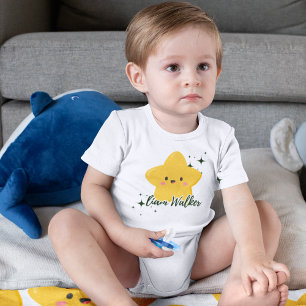 Body Para Bebê Leitura em estrela amarela personalizável